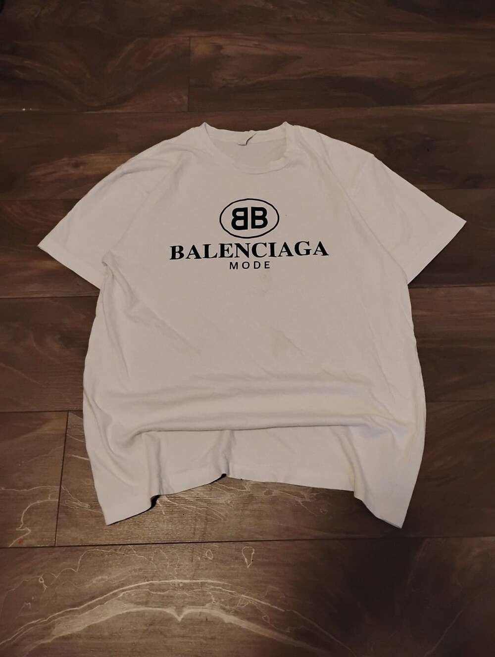 Cotton Heritage Balenciaga Mode Graphic T-Shirt Size L White